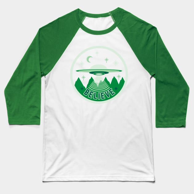 UFO Believer Baseball T-Shirt by BeeryMethod